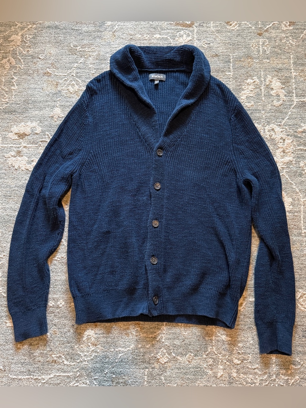 ✨Bonobos✨ Mens Navy Shawl Collar Button-Up Sweater - Slim Fit X-Large